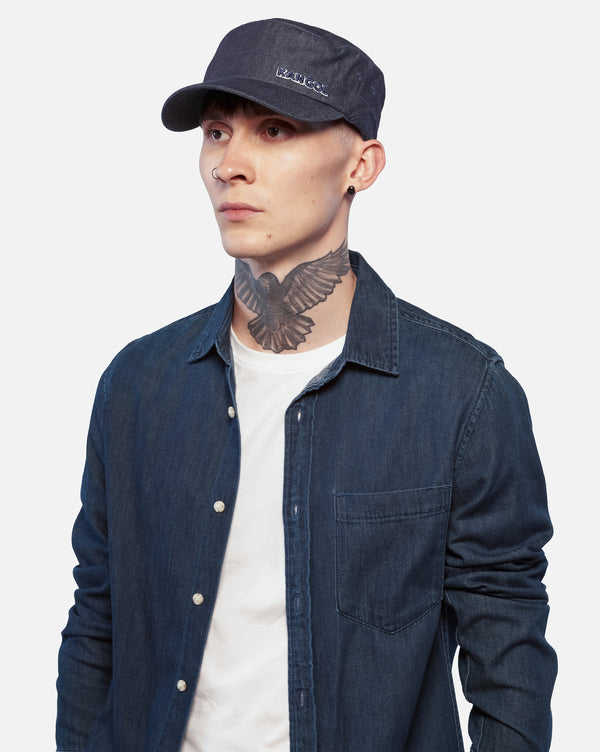 Denim FlexFit® Army Cap Hat Black