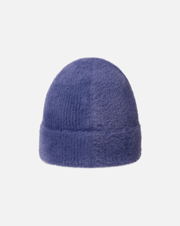Faux Fur Beanie Hat Hazy Indigo