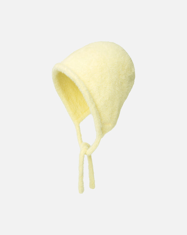 Faux Fur Knit Bonnet Hat Butter Chiffon