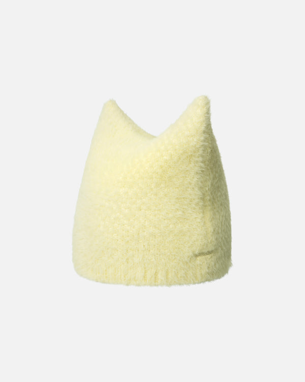 Faux Fur Pointed Beanie Hat Butter Chiffon