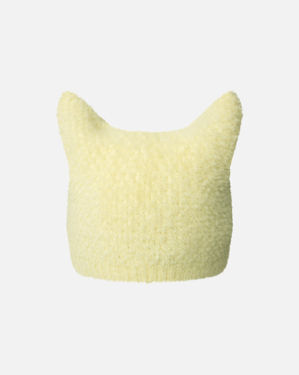 Faux Fur Pointed Beanie Hat Butter Chiffon