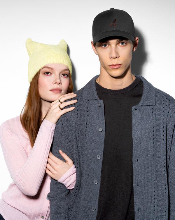 Faux Fur Pointed Beanie Hat Butter Chiffon