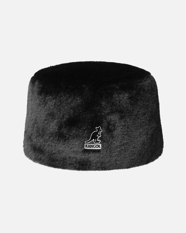 Faux Fur Topper Hat Black Solid