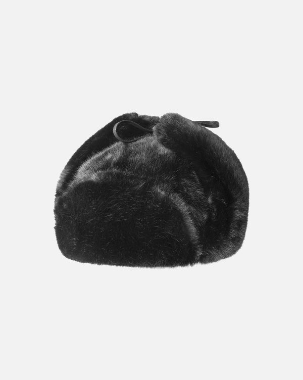 Faux Fur Trapper Hat Black