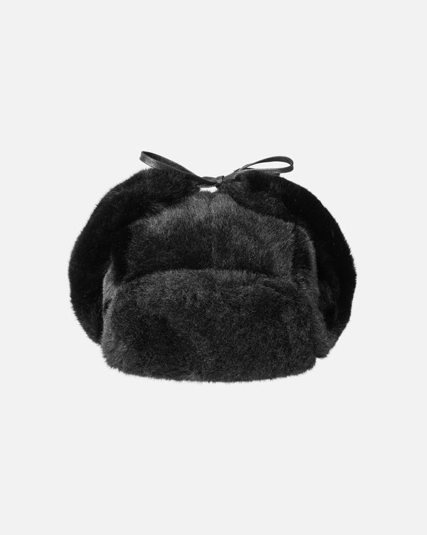 Faux Fur Trapper hat Black
