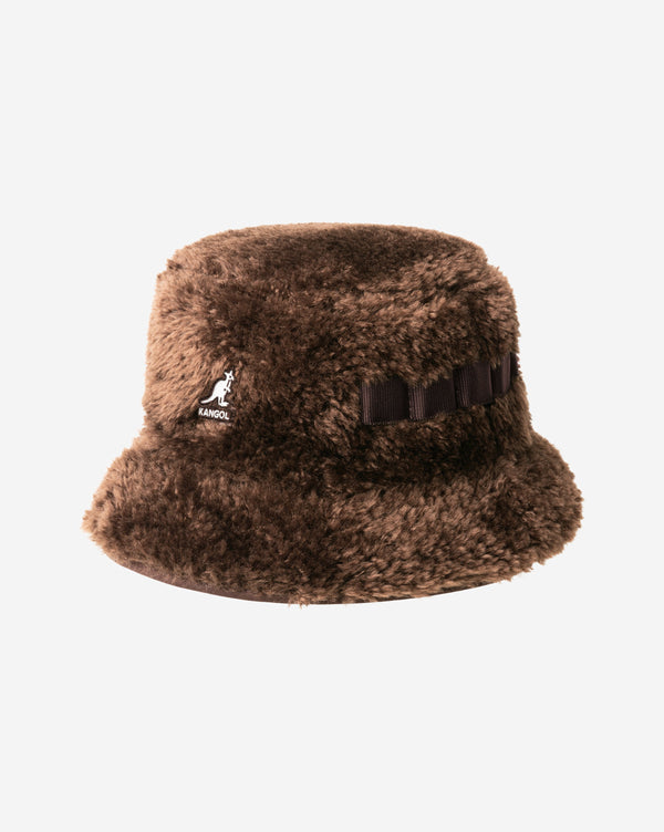 Faux Shearling Utility Bucket hat Brown