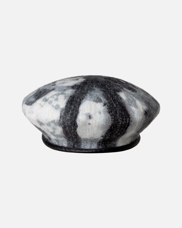 Heathered Tie Dye Beret hat Black/Grey
