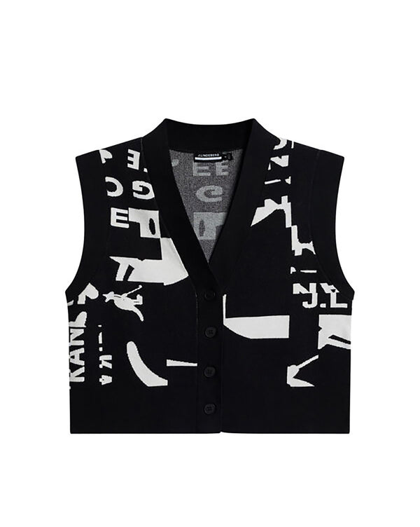 Kangol X J.Lindeberg Jackie Jacquard Vest Knitwear JL Kangol Black White M