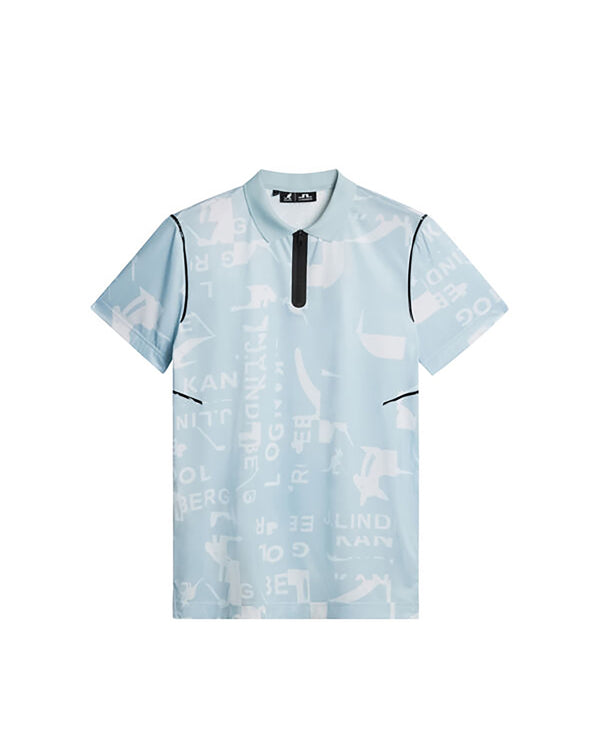 Kangol X J.Lindeberg Miro Print Polo Top JL Kangol WinterSky White M