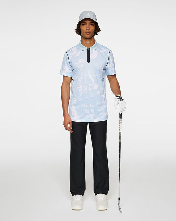 Kangol X J.Lindeberg Miro Print Polo Top JL Kangol WinterSky White M
