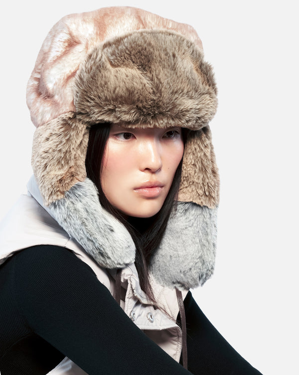 Multi Faux Fur Trapper Hat Multi