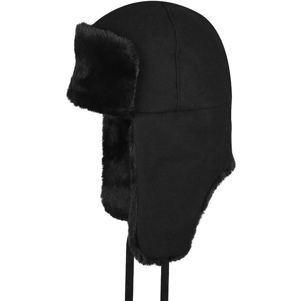 Wool Ushanka Hat Black