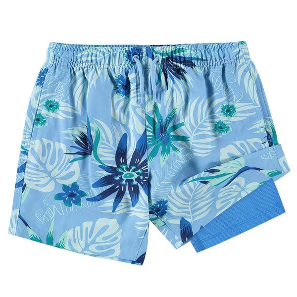 Kanu Surf Boys' Adventure Stretch Swim Trunks Black/Aqua