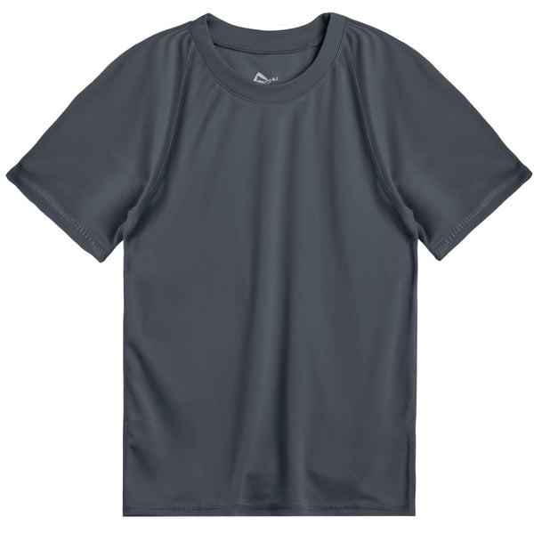 Kanu Surf Boys' Solid Short Sleeve Swim Shirts Yellow