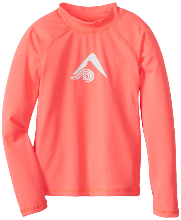 Kanu Surf Girls' Keri Long Sleeve Rashguard Neon Pink