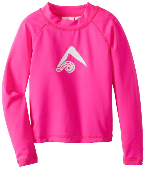 Kanu Surf Girls' Keri Long Sleeve Rashguard Neon Pink