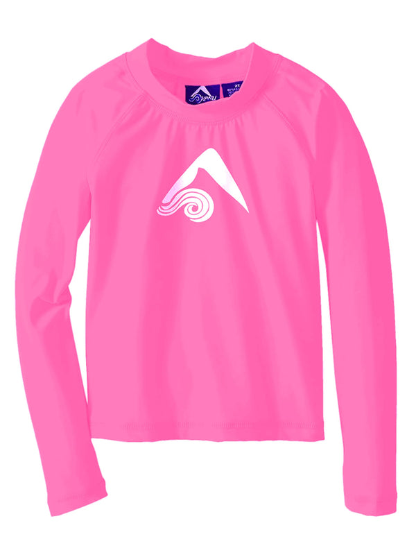 Kanu Surf Girls' Keri Long Sleeve Rashguard Neon Pink