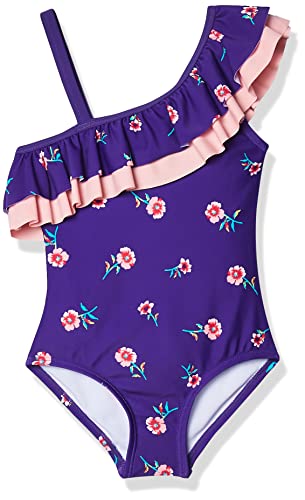 Kanu Surf Girls' Morgan 1 Shoulder Ruffle 1-pc Swimsuit Black