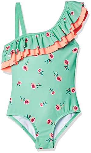 kanu surf Girls' Morgan 1 Shoulder Ruffle 1-pc Swimsuit Black