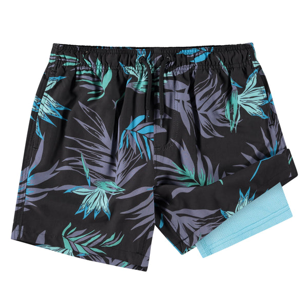 kanu surf Boys' Bayside Stretch Swim Trunks Black