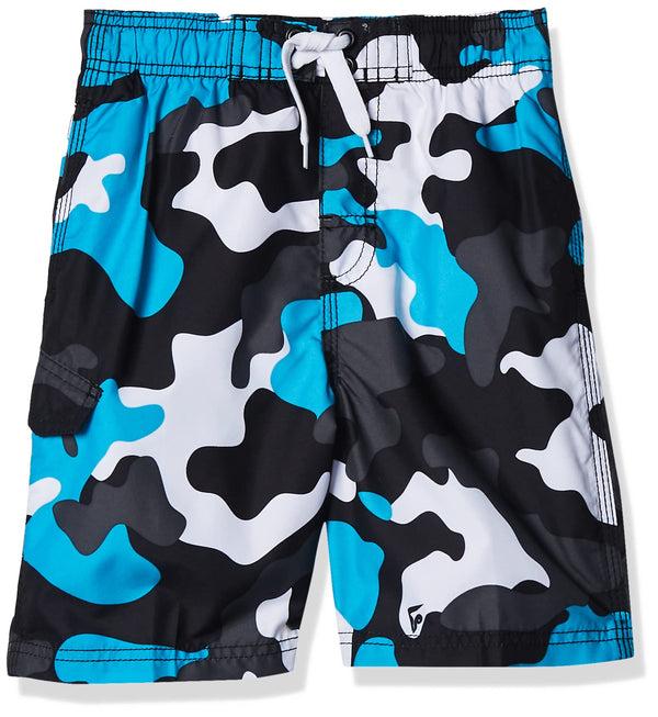 kanu surf Boys' Camo Swim Trunks Black