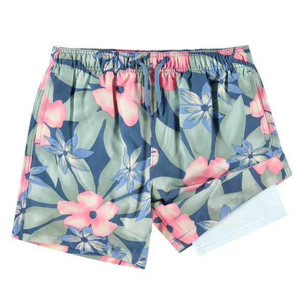 Kanu Surf Boys' Edgewater Stretch Swim Trunks Coral
