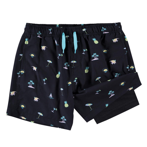 kanu surf Boys' Fiesta Stretch Swim Trunks Black