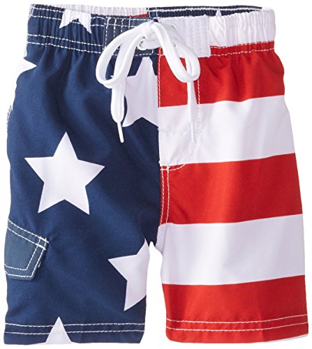 kanu surf Boys' Patriot Swim Trunks Red/White/Blue