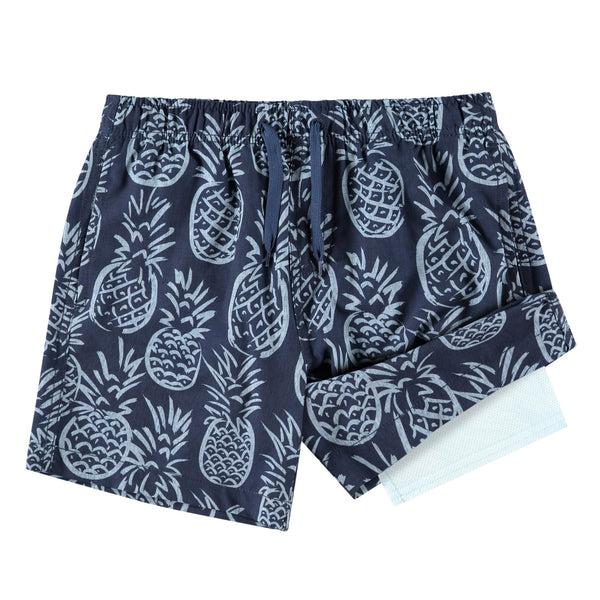 Kanu Surf Boys' Pineapple Stretch Swim Trunks Aqua