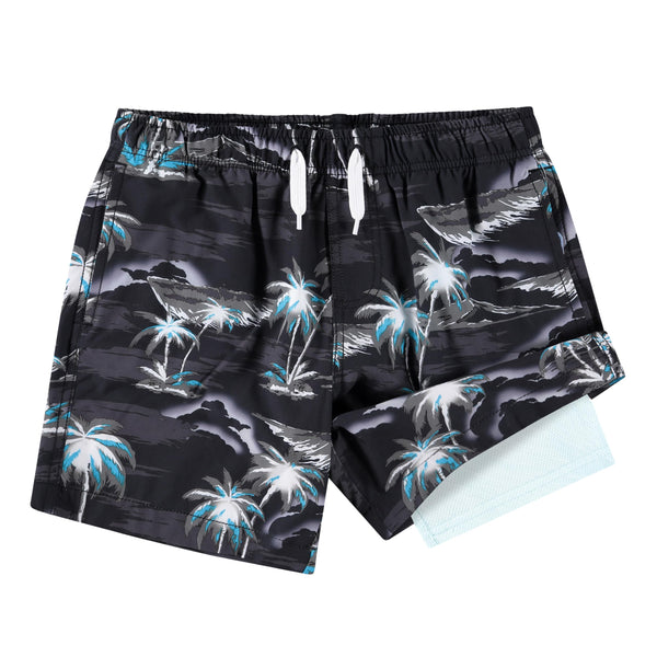 kanu surf Boys' Seascape Stretch Swim Trunks Black