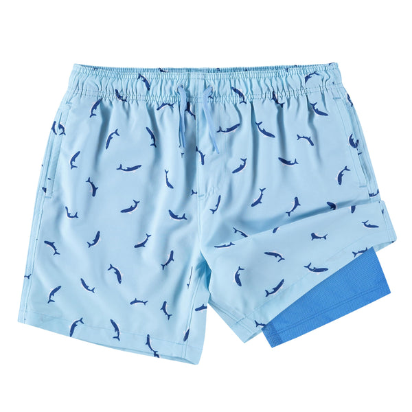 Kanu Surf Boys' Sharks Stretch Swim Trunks Navy