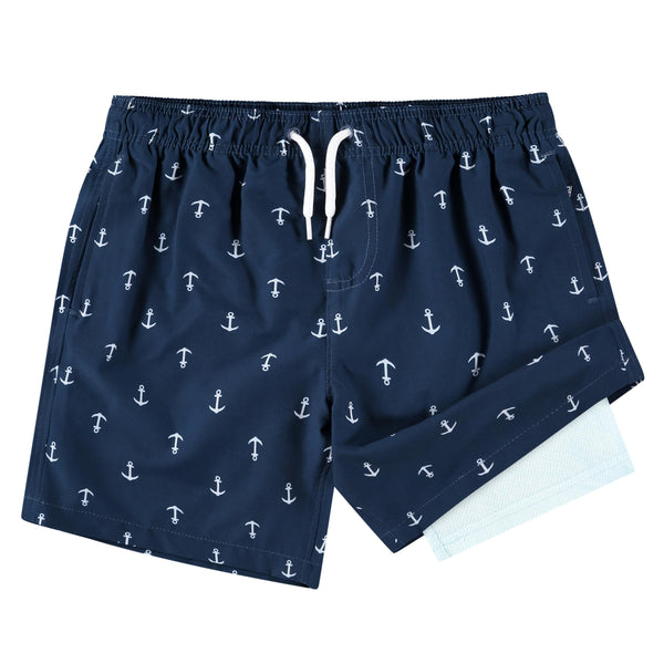 Kanu Surf Boys' Shoreline Stretch Swim Trunks Green