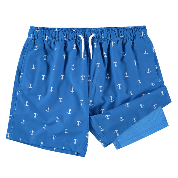 Kanu Surf Boys' Shoreline Stretch Swim Trunks Green