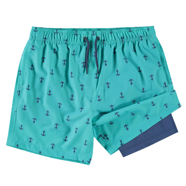kanu surf Boys' Shoreline Stretch Swim Trunks Green