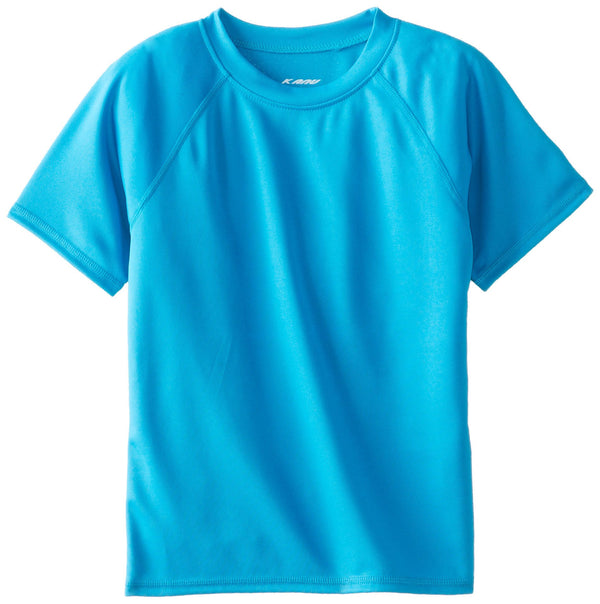 kanu surf Boys' Solid Short Sleeve Swim Shirts Aqua