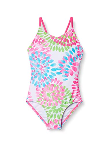 Kanu Surf Girls' Daisy V-Neck 1-pc Swimsuit Navy