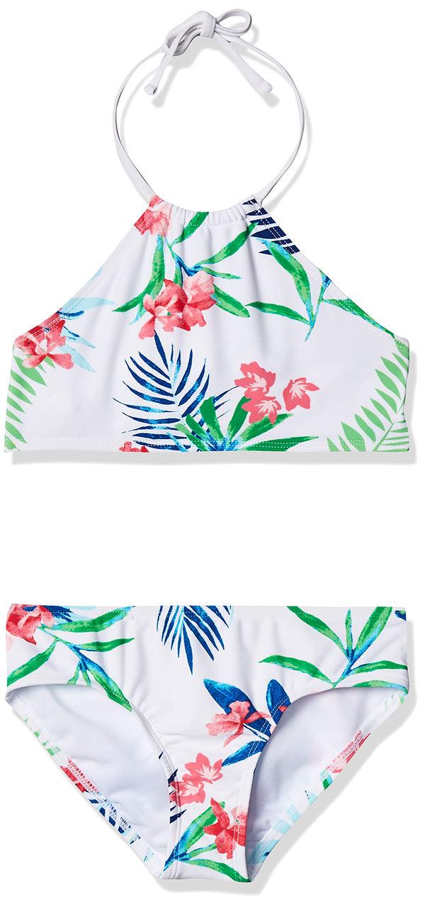 Kanu Surf Girls' Leonie Floral Halter Bikini Navy