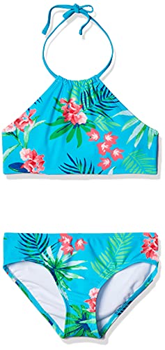 Kanu Surf Girls' Leonie Floral Halter Bikini Navy