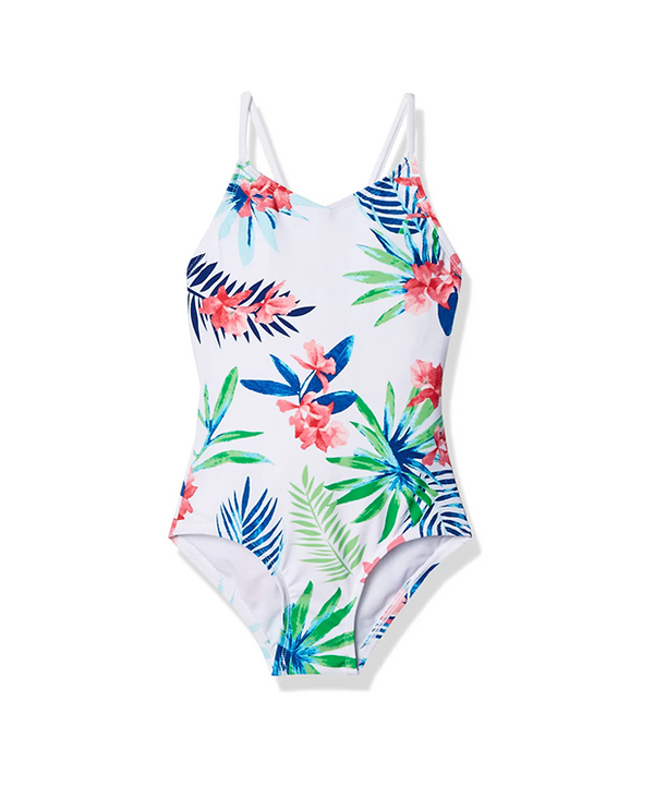 Kanu Surf Girls' Leonie V-Neck 1-pc Swimsuit Navy