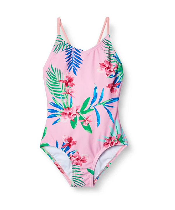 Kanu Surf Girls' Leonie V-Neck 1-pc Swimsuit Navy