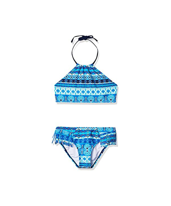 kanu surf Girls' Mahina Halter Bikini Blue