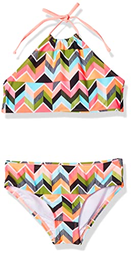 Kanu Surf Girls' Ruby Chevron Halter Bikini Blue