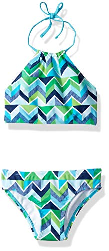 Kanu Surf Girls' Ruby Chevron Halter Bikini Blue
