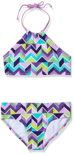 Kanu Surf Girls' Ruby Chevron Halter Bikini Blue