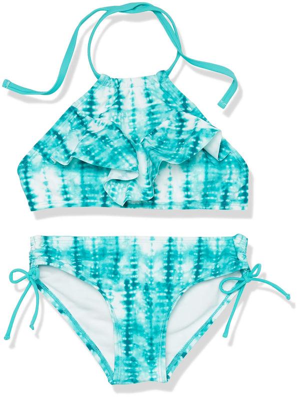 Kanu Surf Girls' Willow Ruffle Bikini (Part 1) Green1