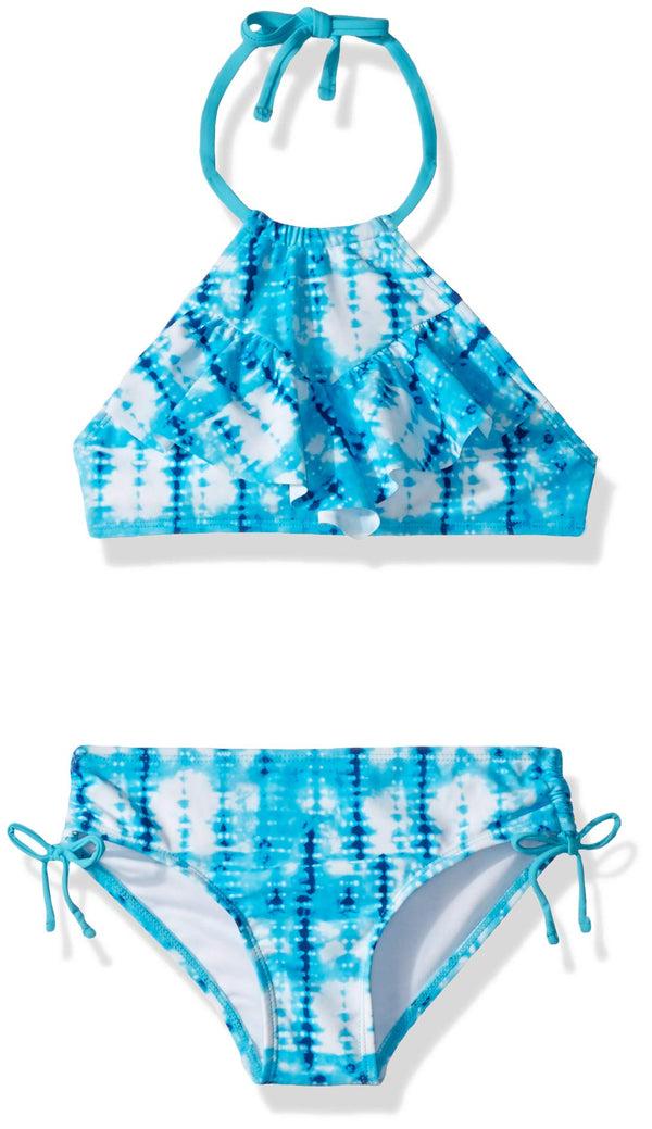 kanu surf Girls' Willow Ruffle Bikini (Part 1) Green1