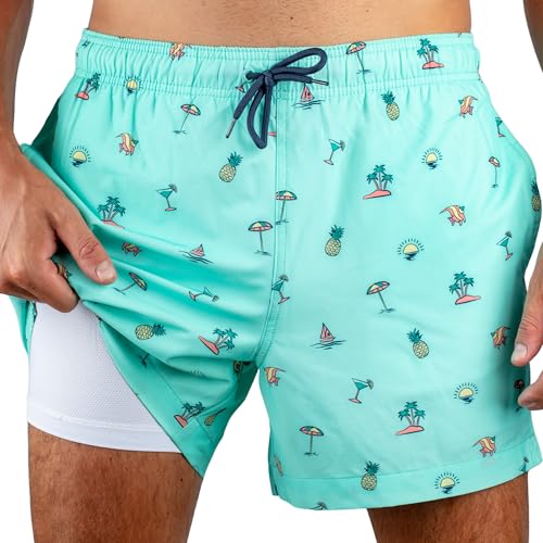 Kanu Surf Men's Fiesta 5" Stretch Swim Trunks Coral