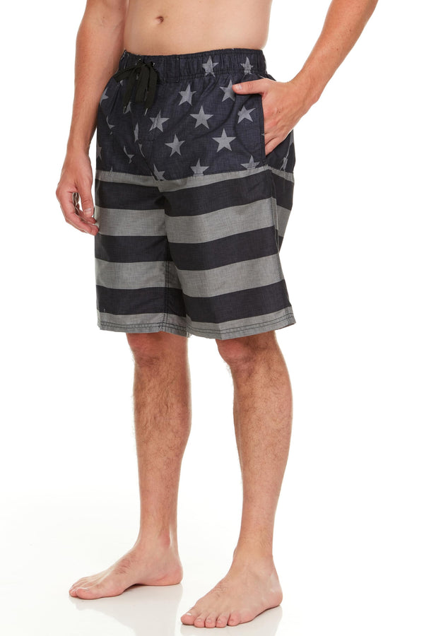 kanu surf Men's Flag II 9" Swim Trunks Black