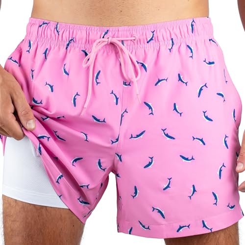 Kanu Surf Men's Sharks 5" Stretch Swim Trunks Navy