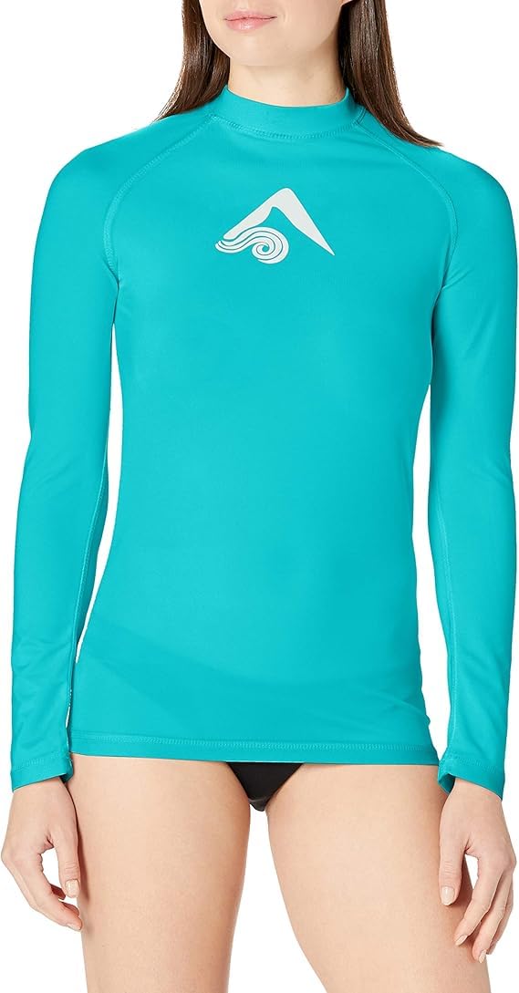 kanu surf Women's Keri Long Sleeve Rashguard Aqua